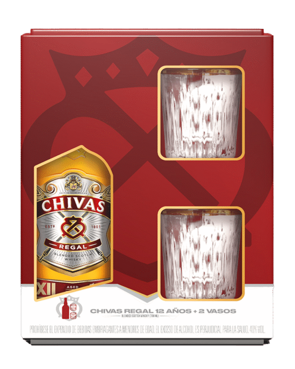 Whisky Vap Chivas Regal 12 Años 700ml + 2 Vasos