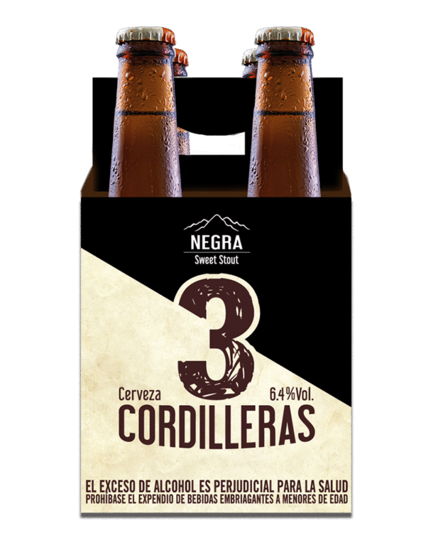 Cervezas 3 Cordilleras Negra 4 Und 300ml