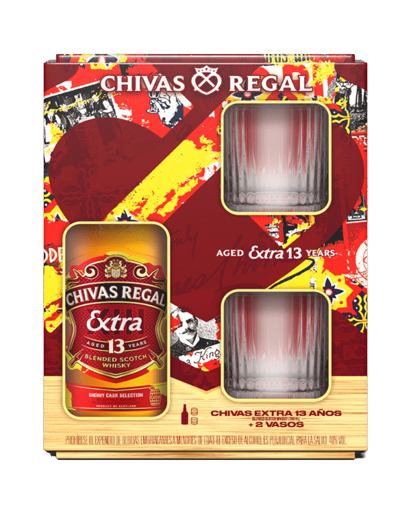 Whisky Vap Chivas Regal Extra 13 años 700ml + 2 vasos