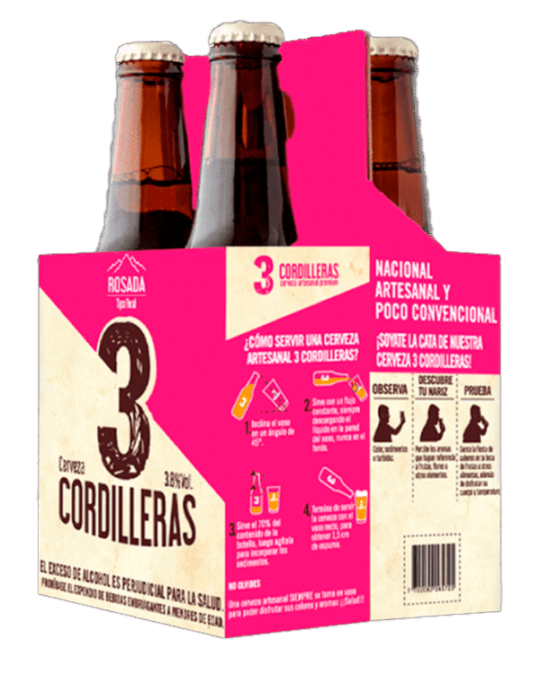 Cervezas 3 Cordilleras Rosada 4 Und 330ml