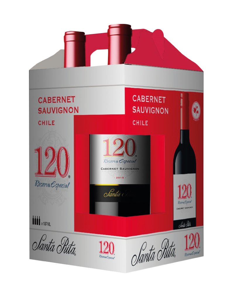 Vino Tinto Chileno Santa Rita 120 Cabernet Sauvignon 4x187ml