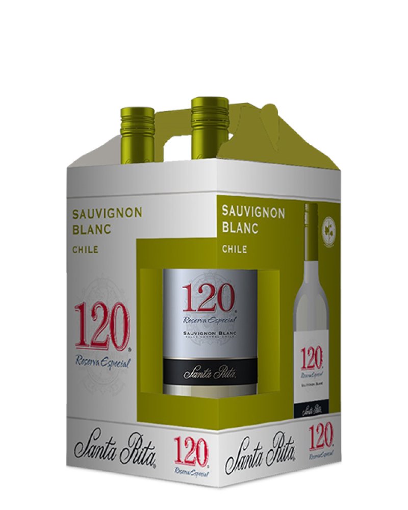 Vino Blanco Chileno Santa Rita 120 Sauvignon Blanc 4x187ml