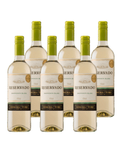 Vino blanco chileno Concha Y Toro Reservado Sauvignon Blanc 6 Und X 750ml