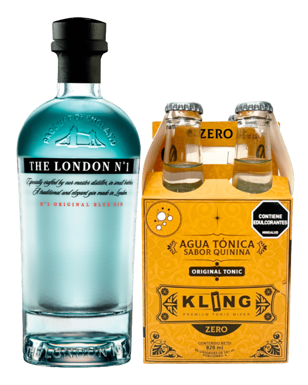 Combo Ginebra The London No.1 700ml y Tonic Water Kling Original Tonic 4 Und X 207ml