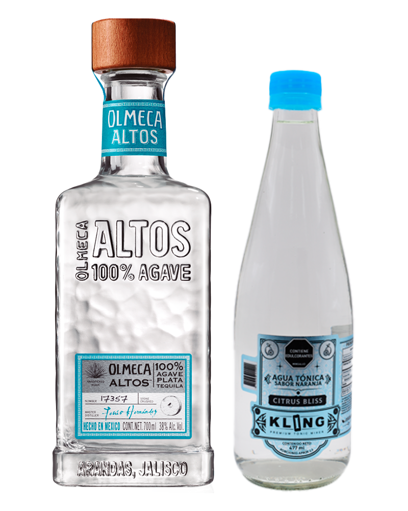 Combo Tequila Altos Plata 700ml y Tonic Water Kling Citrus Premium 477ml