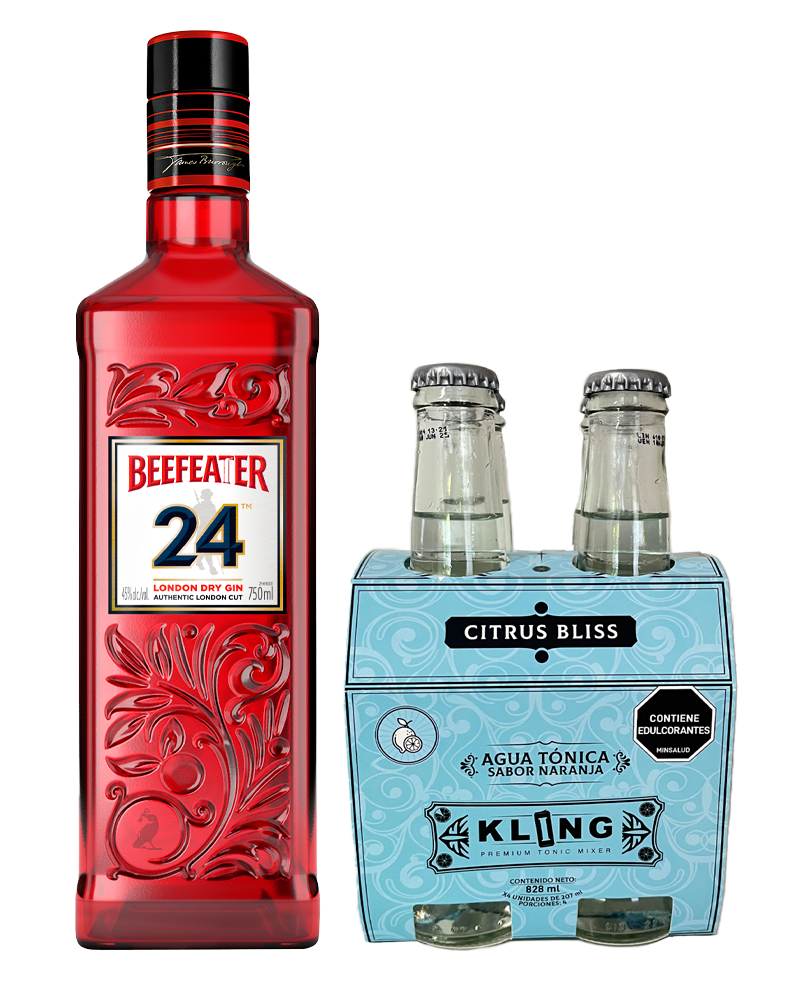 Kit Ginebra Beefeater 24 700ml +Tonic Water Kling Citrus Bliss 4 Und X 207ml