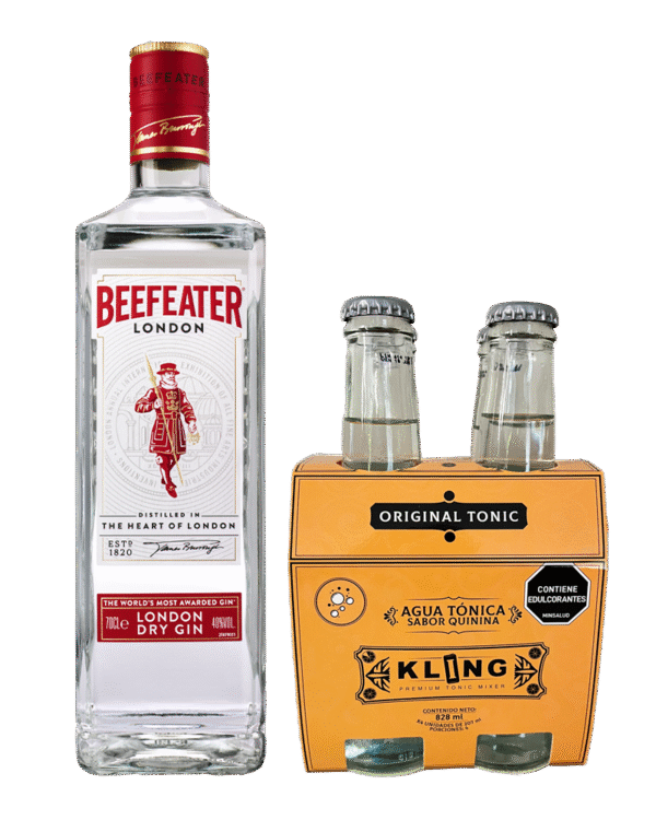 Kit Ginebra Beefeater Dry 700ml + Tonic Water Kling Original Tonic 4 Und X 207ml