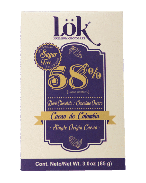 Barra de Chocolate Lök Sugar Free 58% 85gr