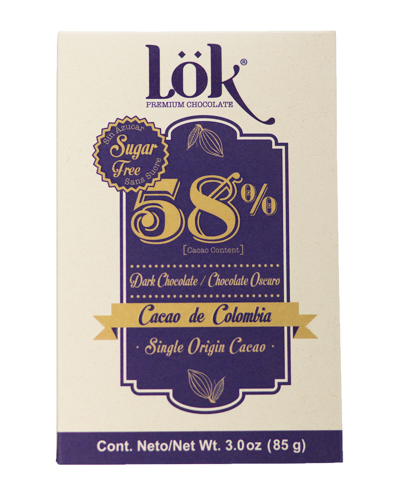 Barra de Chocolate Lök Sugar Free 58% 85gr