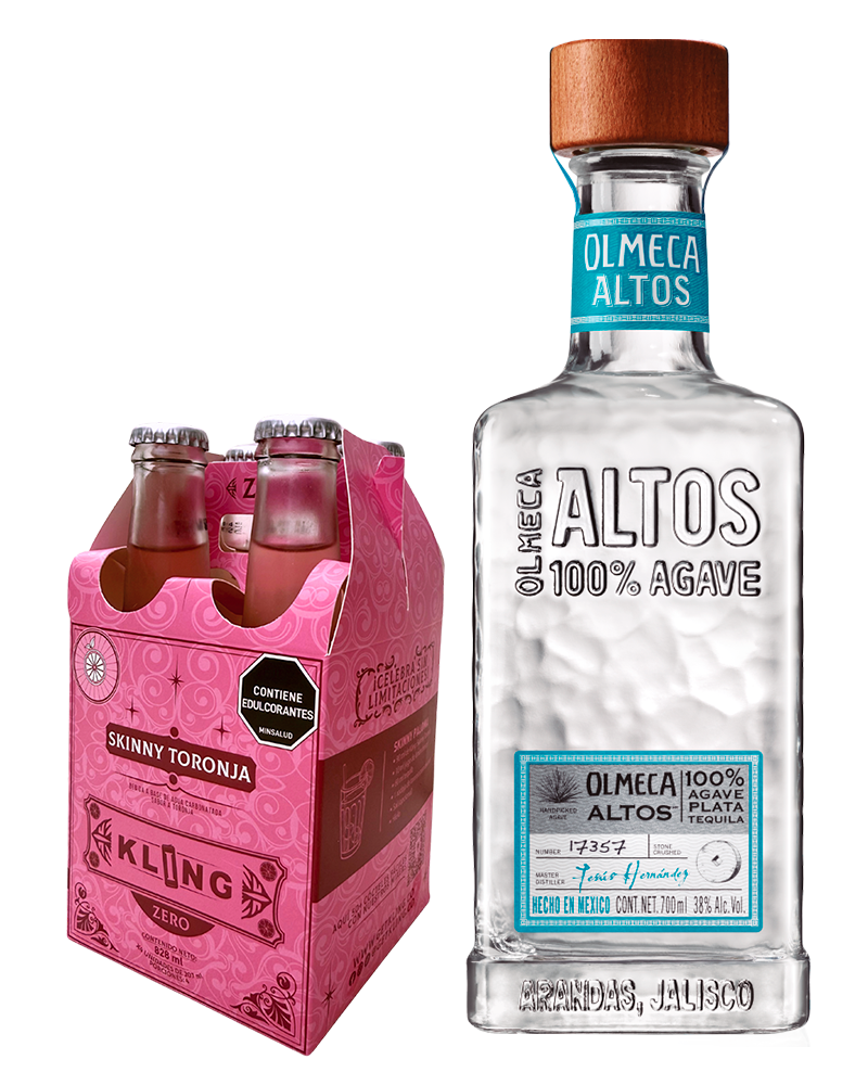 Combo Tequila Altos Plata 700ml y Kling Skinny Toronja Soda 4 Und X 207ml