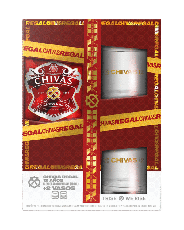 Whisky Vap Chivas Regal 12 Años 700ml + 2 Vasos