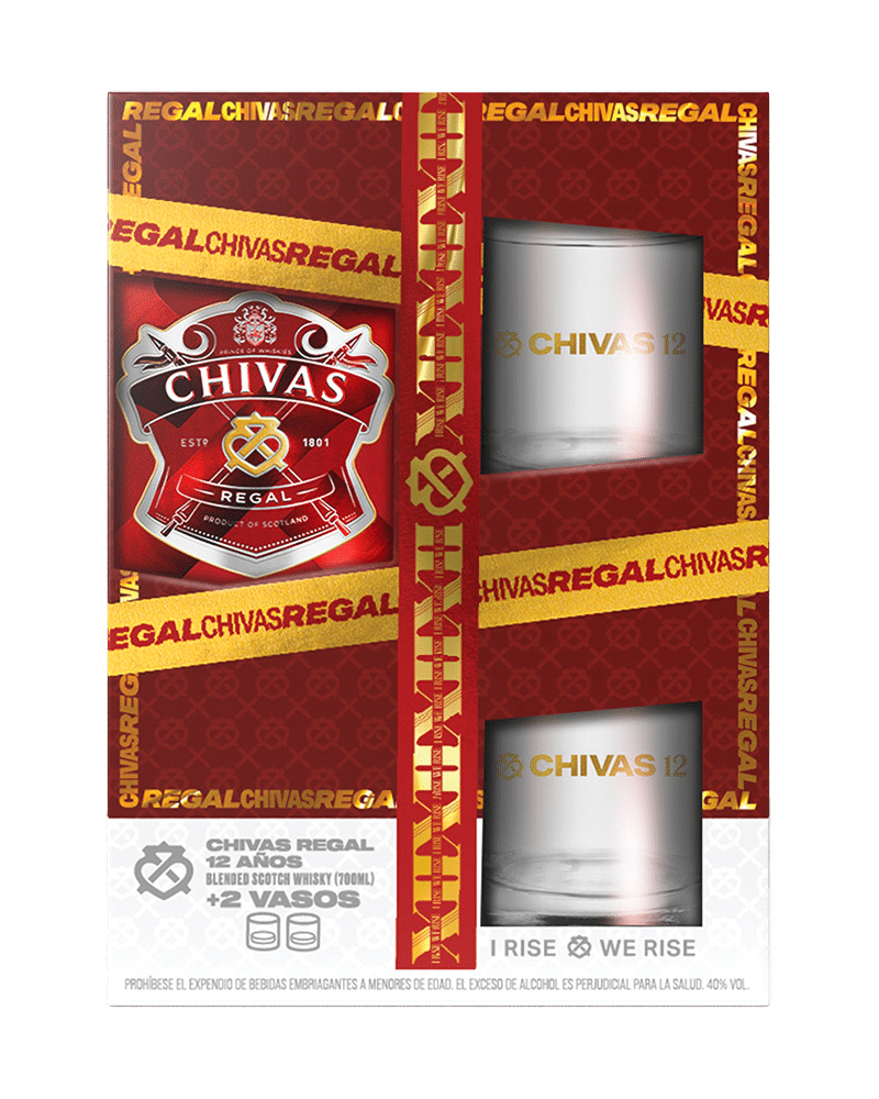 Whisky Vap Chivas Regal 12 Años 700ml + 2 Vasos