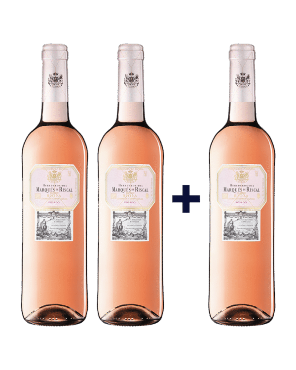 Combo Vino rosado español Herederos Del Marques De Riscal Rose 750ml Pague 2 Lleve 3