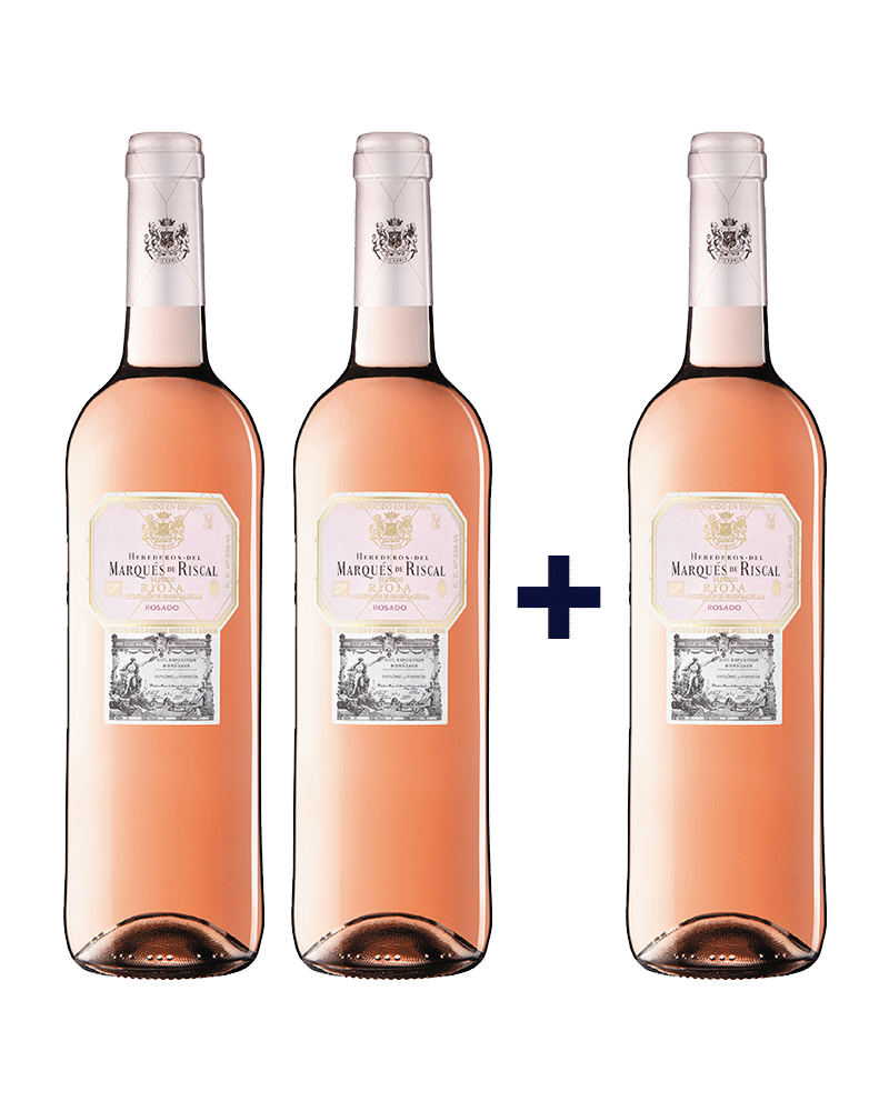 Combo Vino rosado español Herederos Del Marques De Riscal Rose 750ml Pague 2 Lleve 3