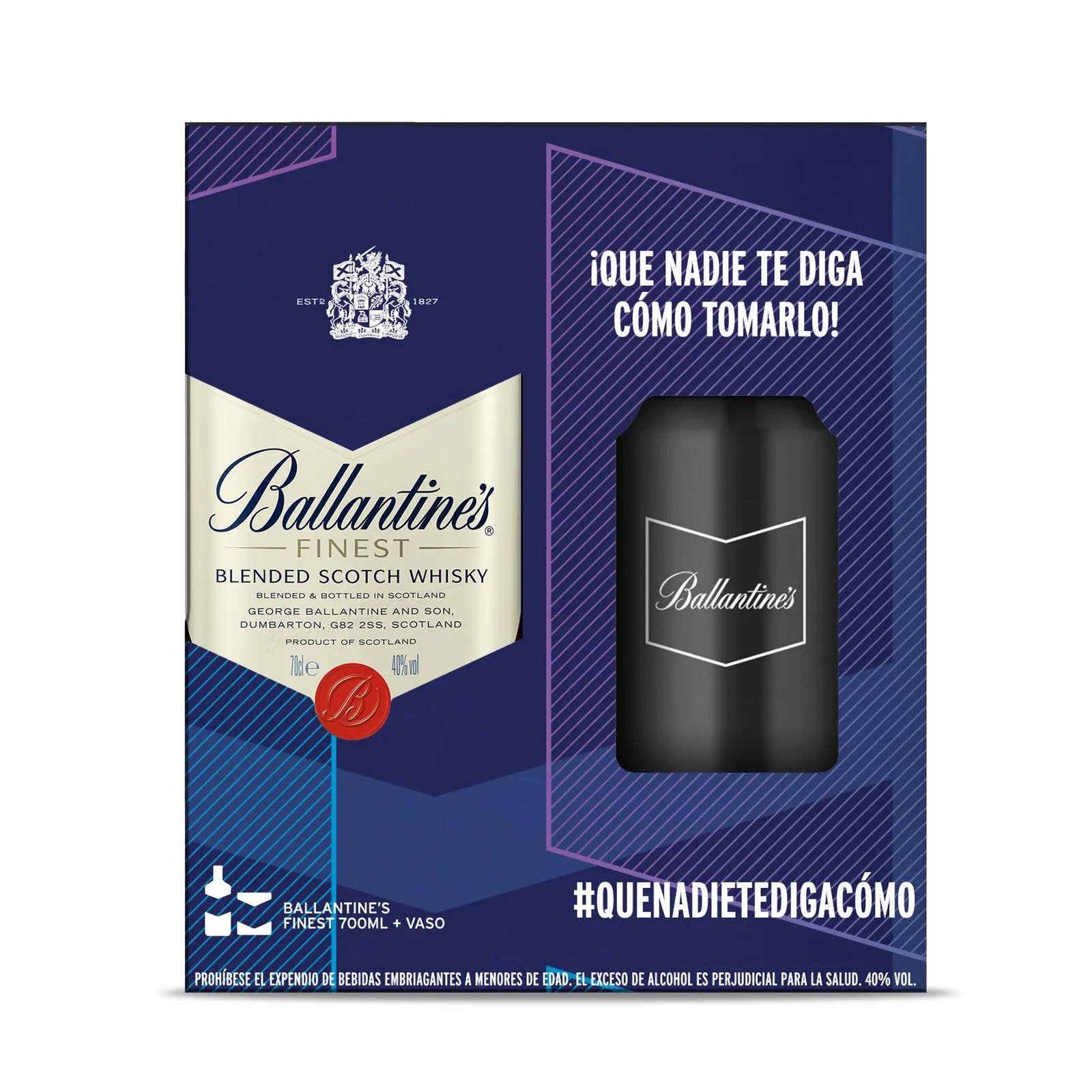 Whisky Vap Whisky Ballantine´s Finest 700ml + 1 Vaso