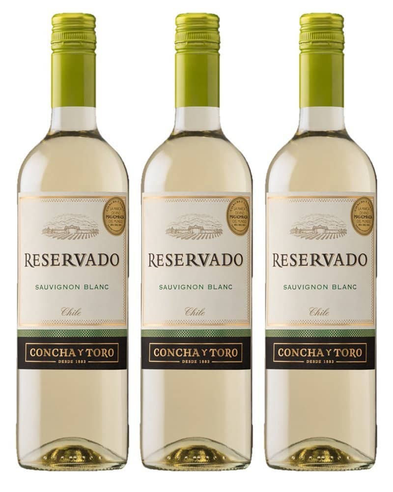 Vino blanco chileno Concha Y Toro Reservado Sauvignon Blanc 3 Und X 750ml