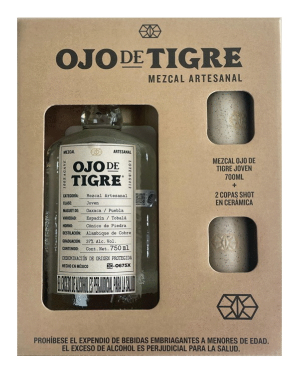 Vap Mezcal Ojo de Tigre 750ml + 2 Copas