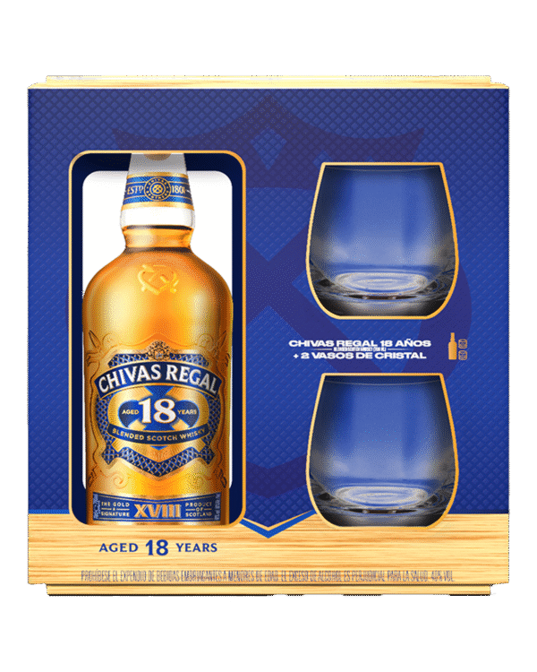 Whisky Vap Chivas Regal 18 Años 700ml + 2 Vasos NP