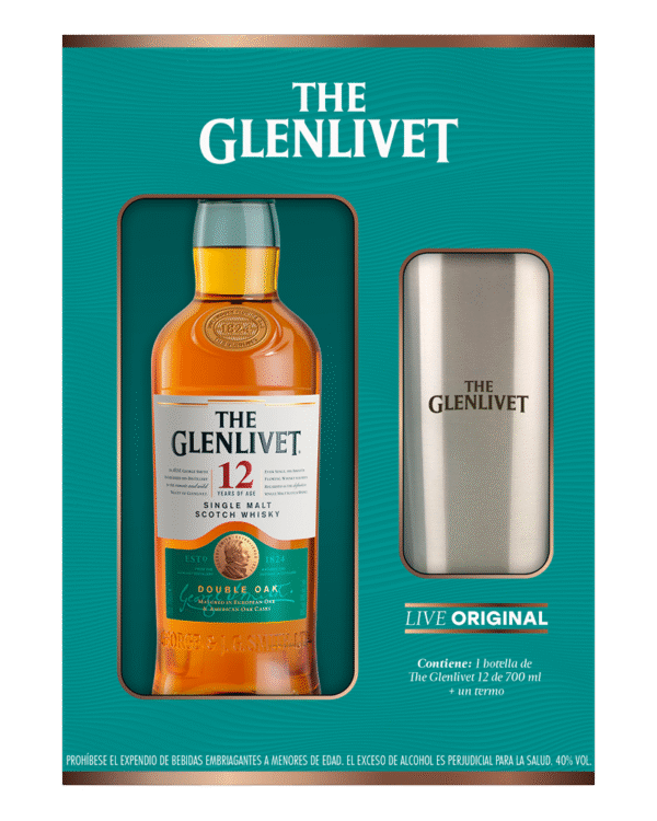 Whisky Vap The Glenlivet 12 Años 700ml + Termo