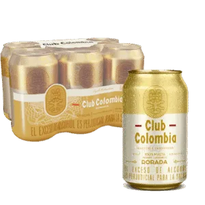 Cervezas Club Colombia Dorada Lata 6 Und x 330ml