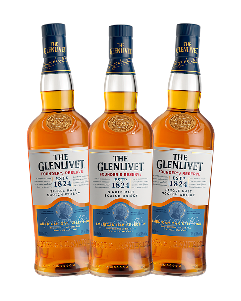 Combo Whisky The Glenlivet Founders 700ml x3 Und