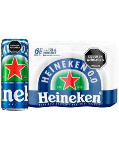 Cerveza Heineken Cero Lata 6 Unid x 250ml